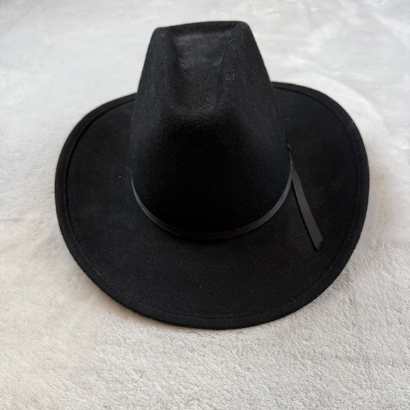Rockmount Ranch Wear Black Wool Cowboy Hat Style 2002 Large Made USA - Picture 2 of 8